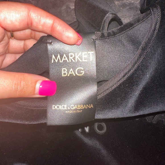 Dolce & Gabbana Black velvet market Tote Bag - Picture 3 of 5